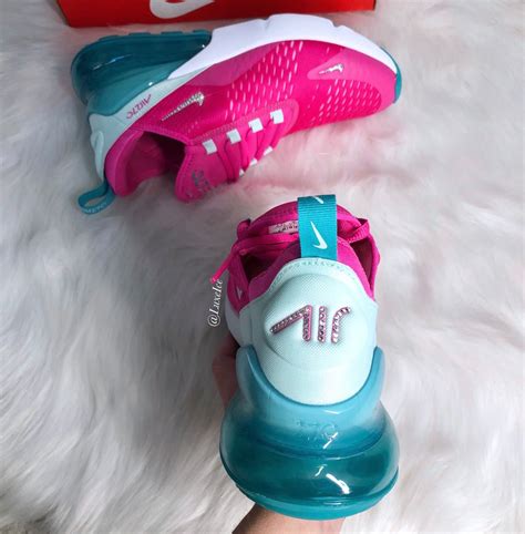 Nike Air Max 270 Pink Girls/Womens customized with Swarovski Crystals ...