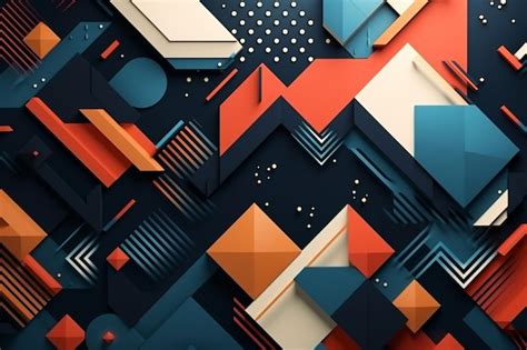 Aesthetic wallpaper made of abstract geometric shapes | Premium AI ...