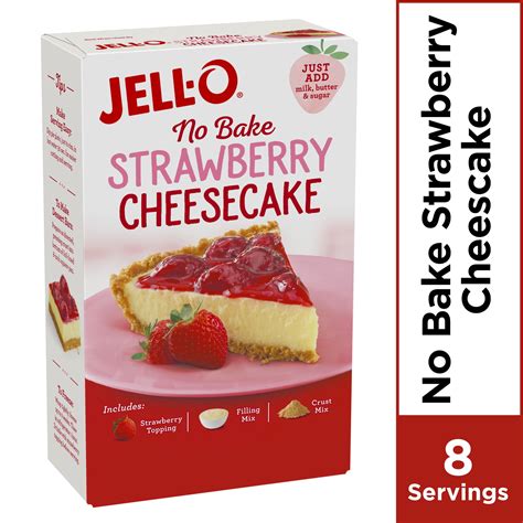 Jell-O No Bake Strawberry Cheesecake Dessert Kit, 19.6 oz Box - Walmart ...