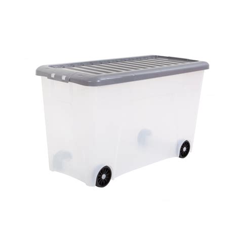 Buy 115lt Wham Nice Large Plastic Storage Box with Lid and Wheels