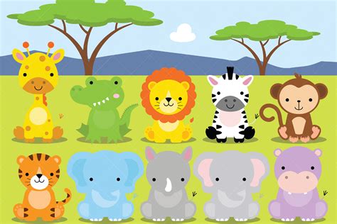 African Animals Clipart, Safari, Zoo By ClipArtisan | TheHungryJPEG