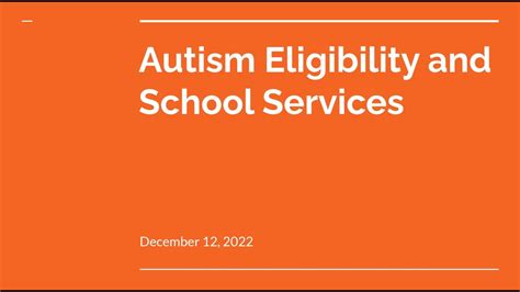 Autism Eligibility & School Services - YouTube