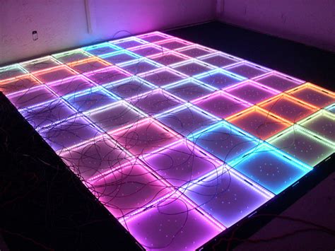 RGB Color Changing LED Techno Dance Floor using 24 Channel DMX Driver