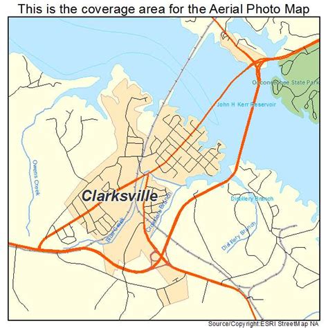 Aerial Photography Map of Clarksville, VA Virginia