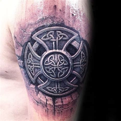 80 Stone Tattoo Designs For Men - Carved Rock Ink Ideas