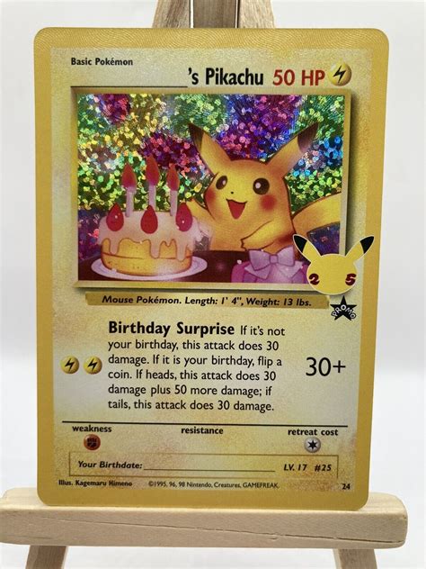 Mavin | Birthday Pikachu 25th Anniversary Celebrations Classic Pokemon ...