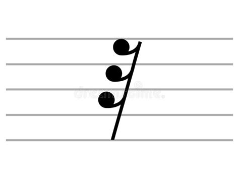 Black Music Symbol of Thirty-second Note Rest on Ledger Lines Stock ...