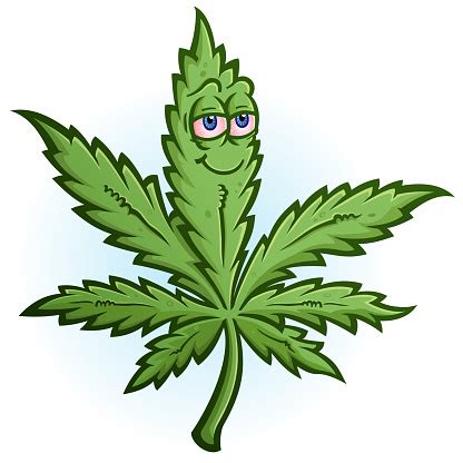 Stock ilustrace Marihuana List Kreslená Postava Vektorová Ilustrace ...