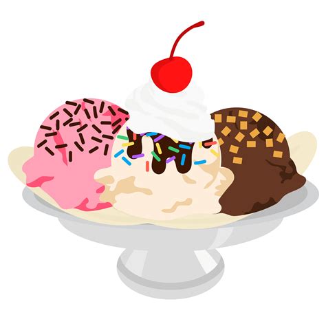 ICE CREAM SUNDAE Clipart Banana Split Sundaes Ice Cream Shoppe - Etsy ...