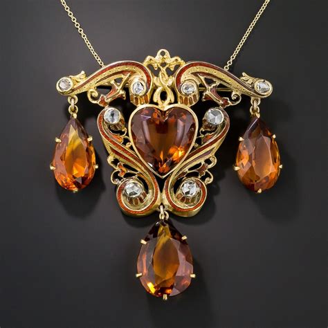 Victorian Citrine, Rose Diamond and Enamel Brooch | Arte de joyería ...