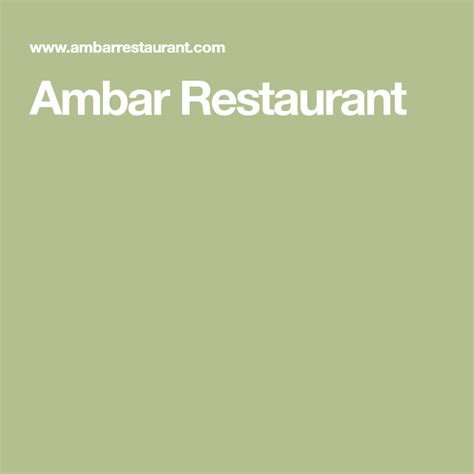 Ambar Restaurant (With images) | Restaurant, Tasting menu, All you can