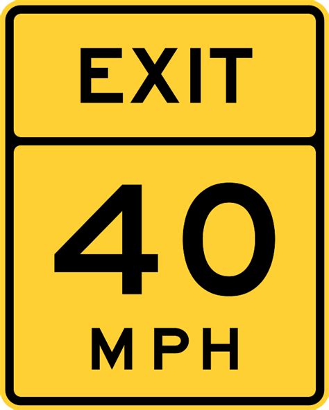 Exit 40 Mph Road Sign Clip Art at Clker.com - vector clip art online ...