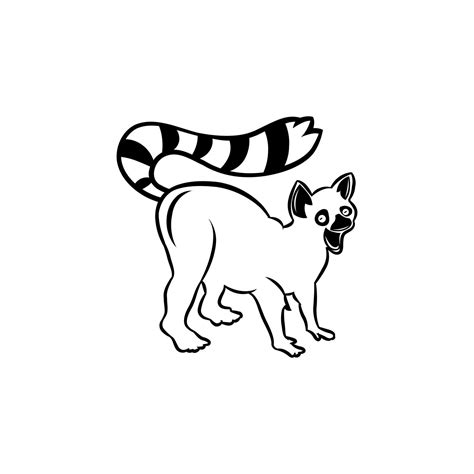 Lemur graphic icon. Lemur color sign and black white isolated on white ...