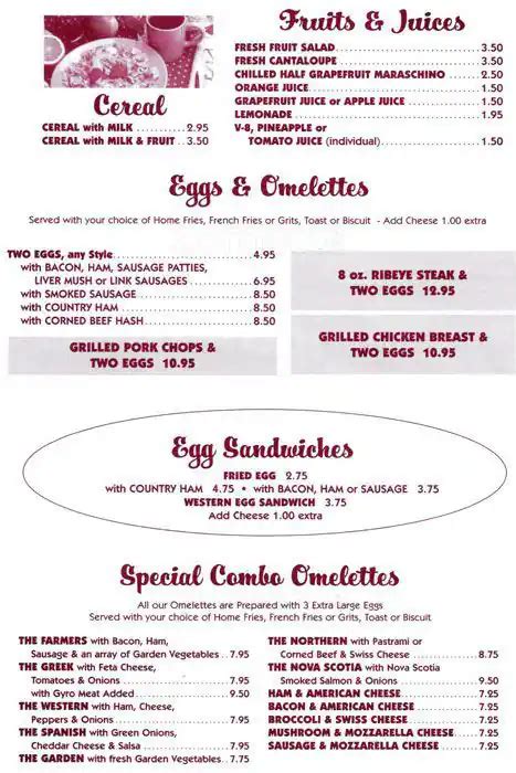 Menu at Landmark Restaurant Diner, Charlotte