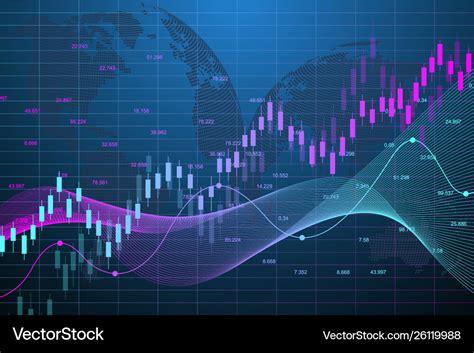 Stock market graph or forex trading chart for Vector Image