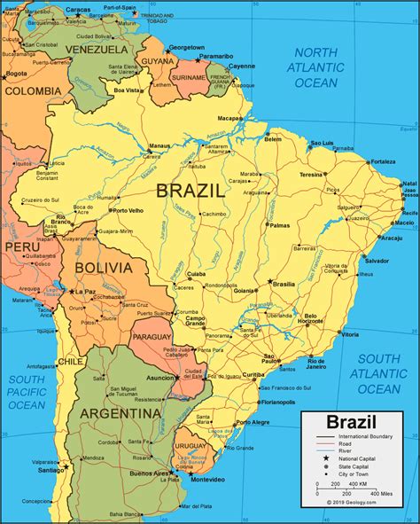 Brazil Map and Satellite Image