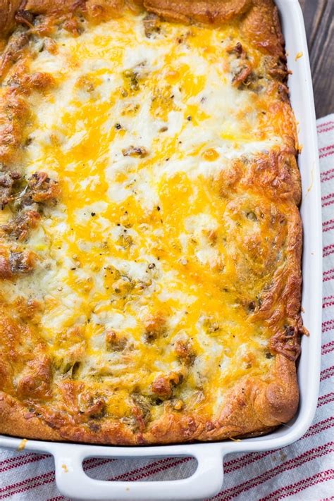 Sausage and Crescent Roll Casserole - Spicy Southern Kitchen