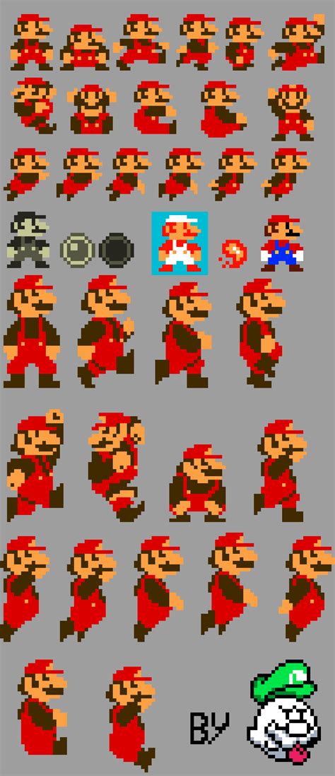 Pixilart - Mario Sprite Sheet SMB1 by Makkusu