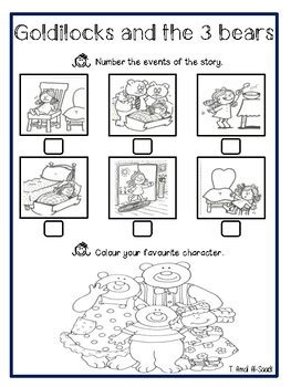 Goldilocks and the three bears worksheet by TeacherHope | TPT