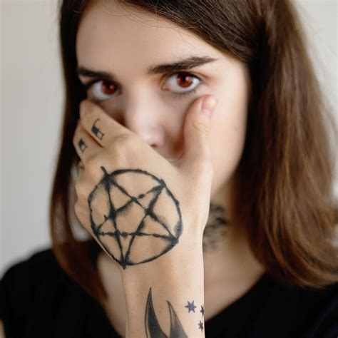 Large Pentagram Tattoo Halloween Temporary Tattoo / Wiccan Temporary ...