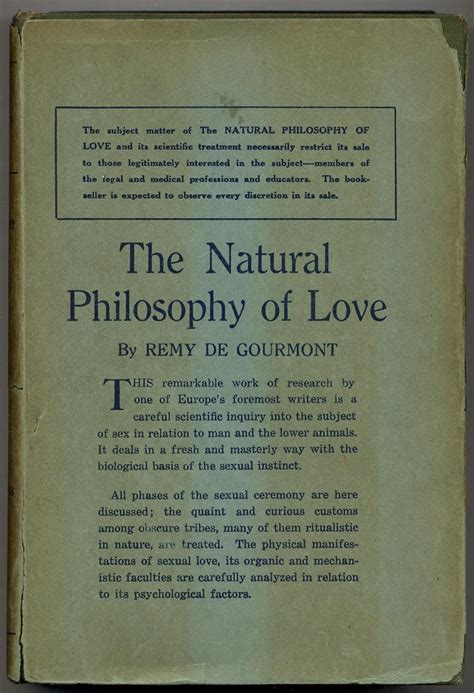 The Natural Philosophy of Love by DE GOURMONT, Remy (Ezra Pound): Very ...