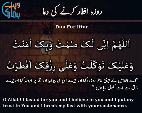 Dua for Iftar (Roza Iftar Ki Dua)