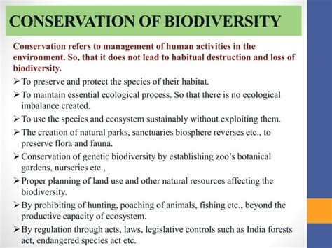 Biodiversity and its Conservation methods