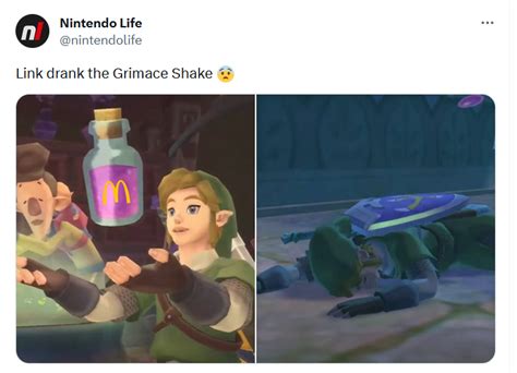 Link drank the Grimace Shake 😨 | Grimace Shake Trend | Know Your Meme