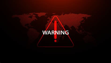 Abstract red warning symbol on world map background for warning ...