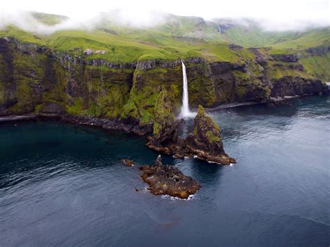 Waterfall off of Tanaga Island in Alaska image - Free stock photo ...