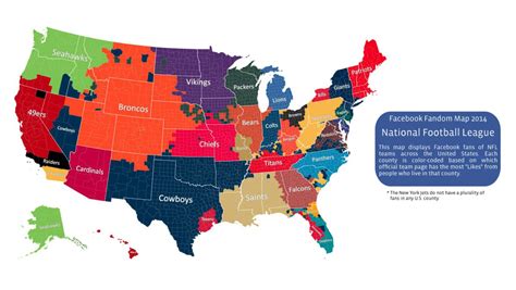 Map Shows Which NFL Team Every US County Roots For