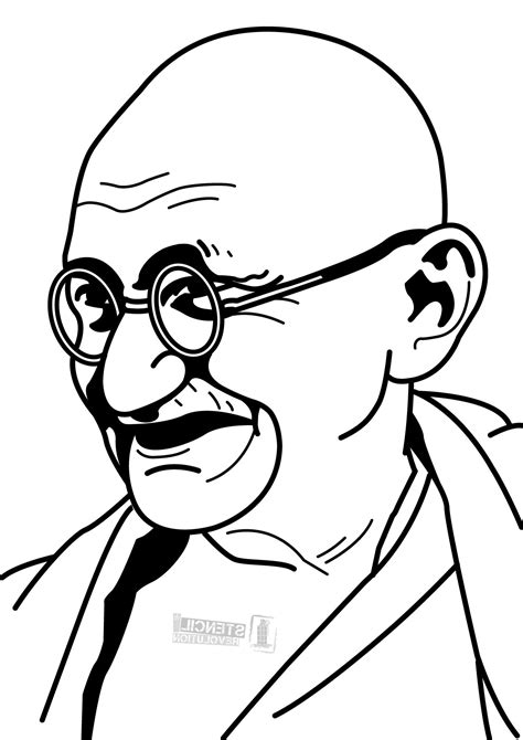 Mahatma Gandhi Outline Coloring Pages