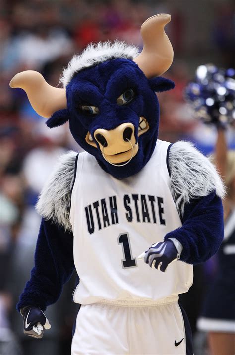 TUCSON, AZ - MARCH 17: The Utah State Aggies mascot performs during ...