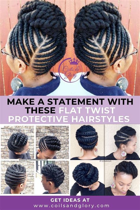 50 Flat Twist Hairstyles on Natural Hair with Full Style Guide – Coils ...