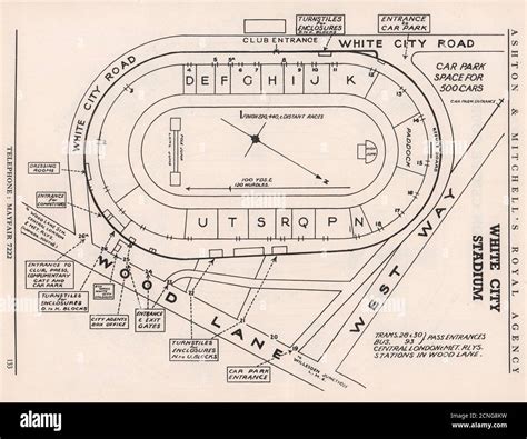 WHITE CITY STADIUM vintage seating plan. 1908 Olympics venue. London ...