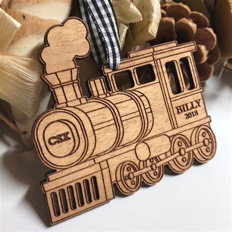 Christmas Train Wooden Ornament. Children's Train - Etsy