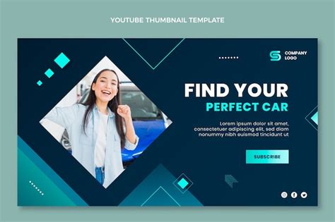 Free Vector | Gradient car rental youtube thumbnail