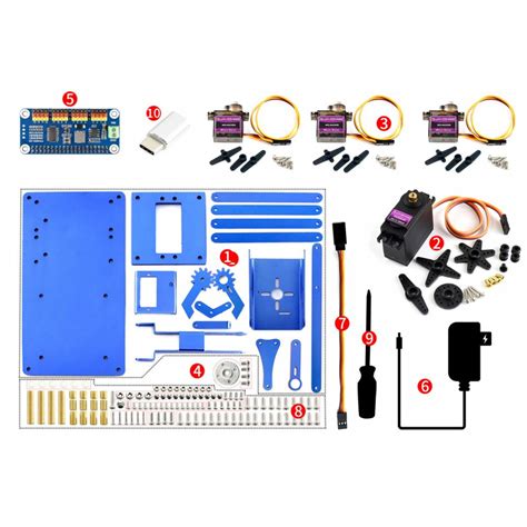 4-DOF Metal Robot Arm Kit for Raspberry Pi, Bluetooth / WiFi - Piduino