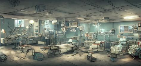 retro hospital concept art, 8 k photorealistic, hd, | Stable Diffusion