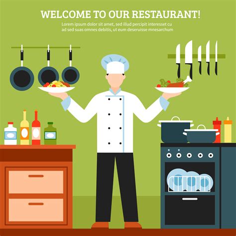 Professional Cooking Design Composition 483696 Vector Art at Vecteezy