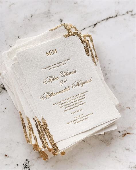 A gorgeous letterpress order of invitations on handmade paper with just ...