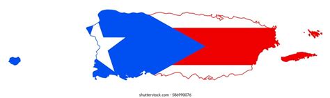 Puerto Rico Flag Map Stock Vector (Royalty Free) 586990076 | Shutterstock