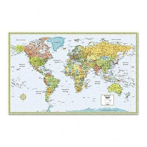 Rand McNally Laminated World Wall Map 50" x 32" at Staples