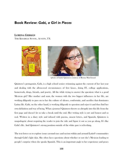 (PDF) Book Review: Isabel Quintero's Gabi, a Girl in Pieces