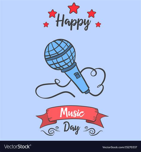 Music day celebration card style collection Vector Image