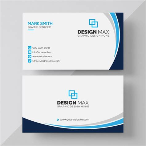 Carte de visite bleu entreprise | PSD Premium | Graphic design business ...