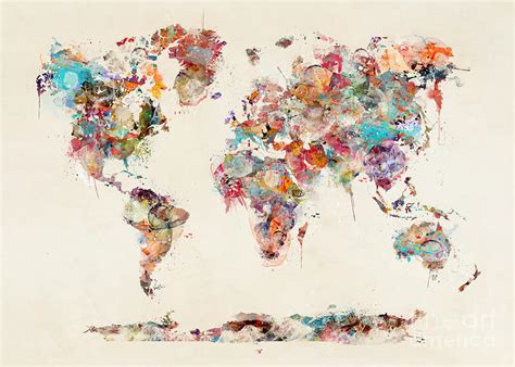 World Map Watercolor Painting by Bri Buckley - Pixels