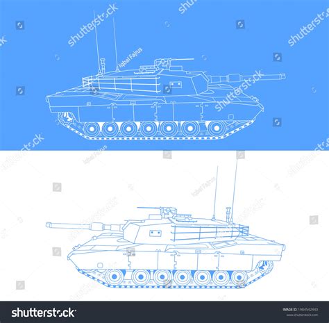 Tank Army Outline Vector Drawing Stock Vector (Royalty Free) 1984542440 ...