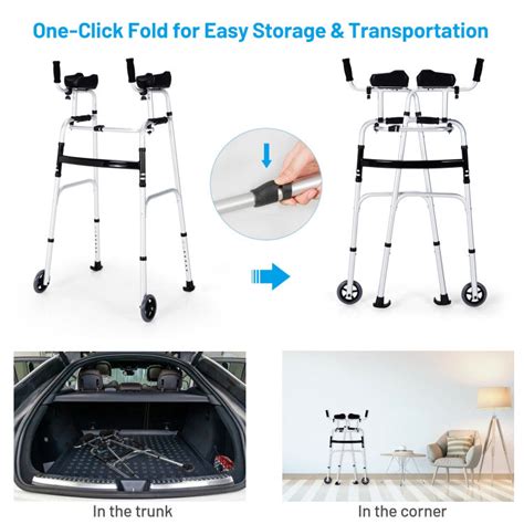 Foldable Standard Walker Height Adjustable Aluminum Alloy Rehabilitati ...