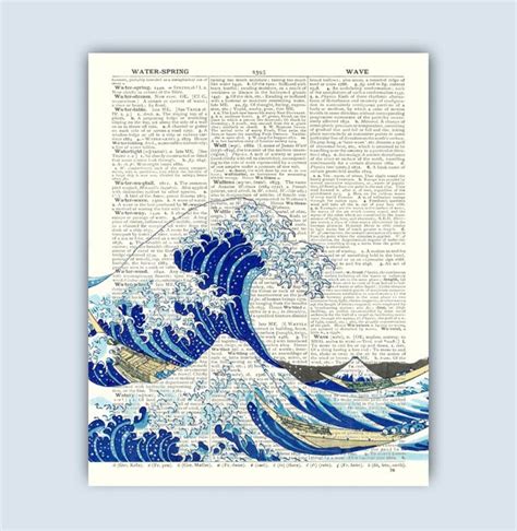 The Great Wave Wave Print Hokusai Art Tsunami Wave Beach - Etsy